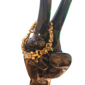 Vintage Coro bracelet gold tone with aquamarine stones